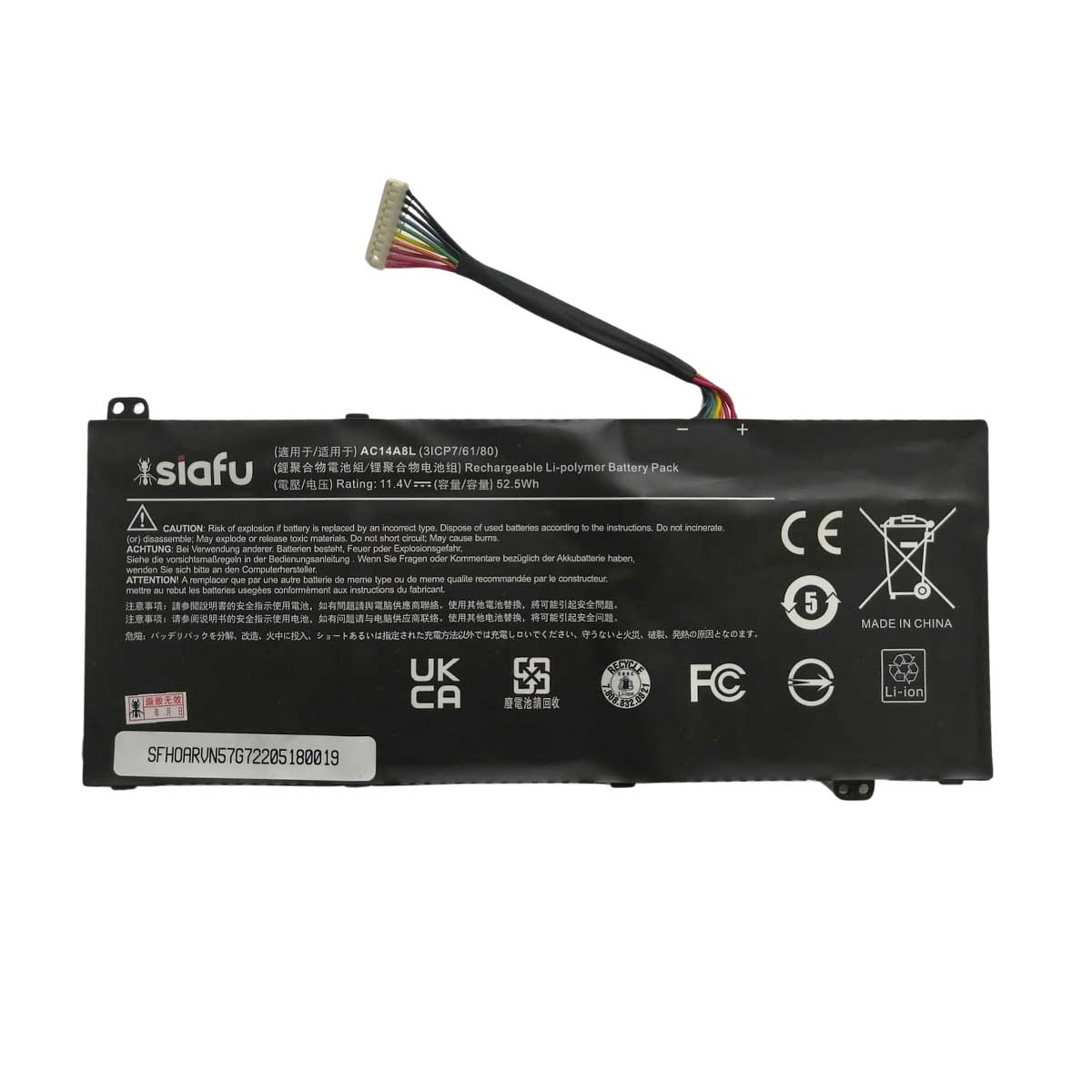 Batería AC17A8M para Laptop Acer® Spin TravelMate con 4600 mAh