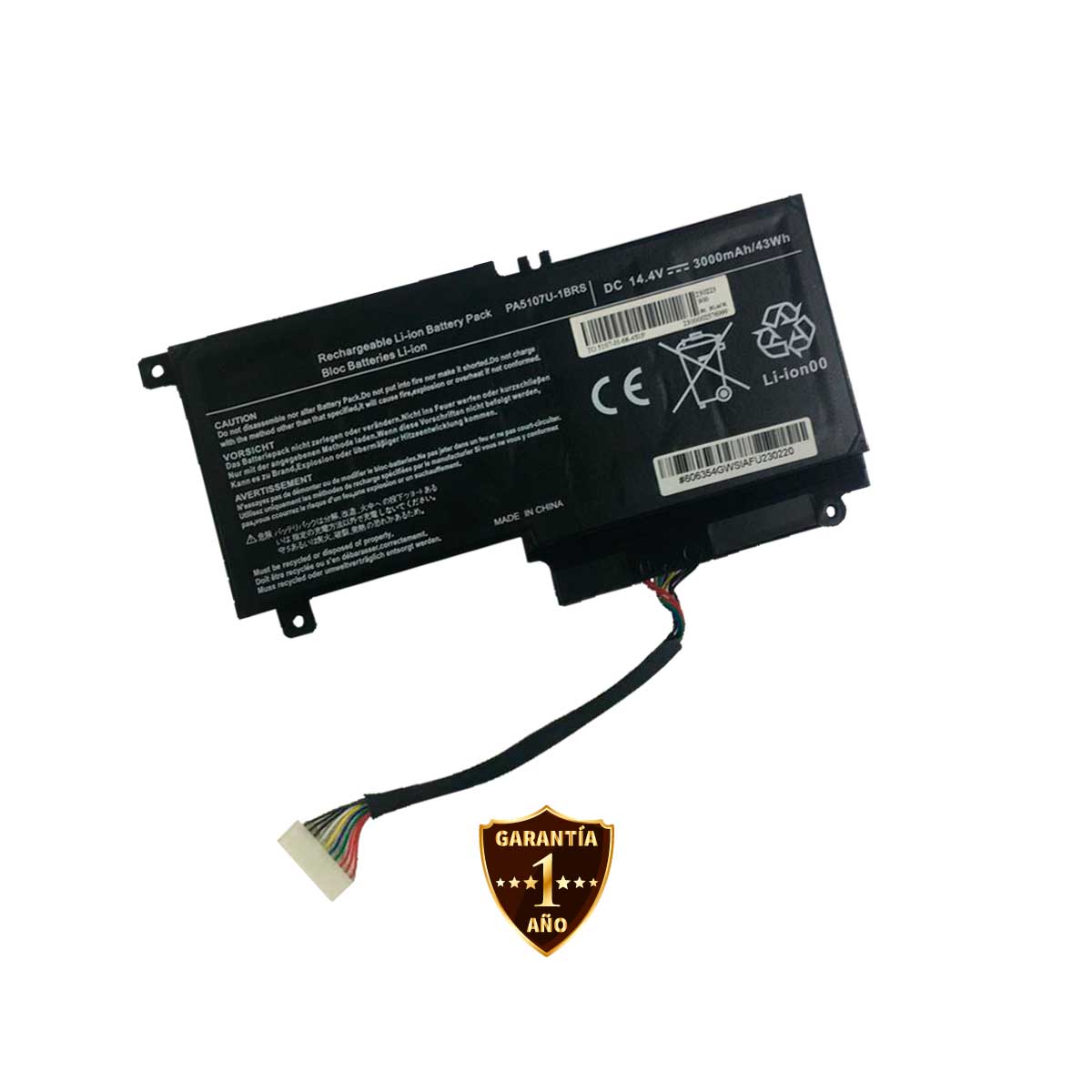 Batería para Laptop Toshiba® Pa5107u L40d L45d L55t L50 S55 P50 P55 L55dt con 3000 mAh