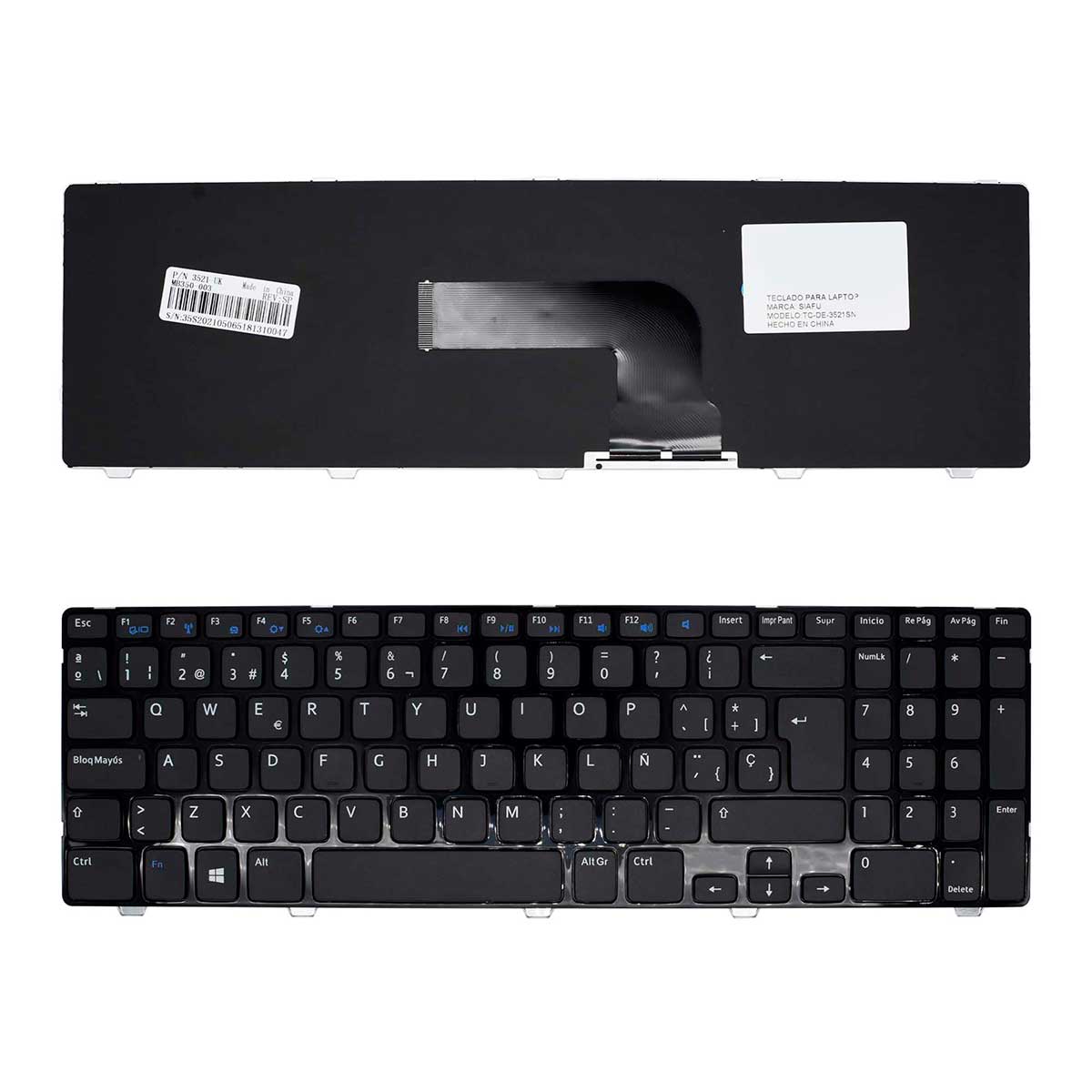 Teclado para Dell® Inspiron™ Latitude™ y Vostro™ 15 15r 3521 15v-1316 3537 5537 Español