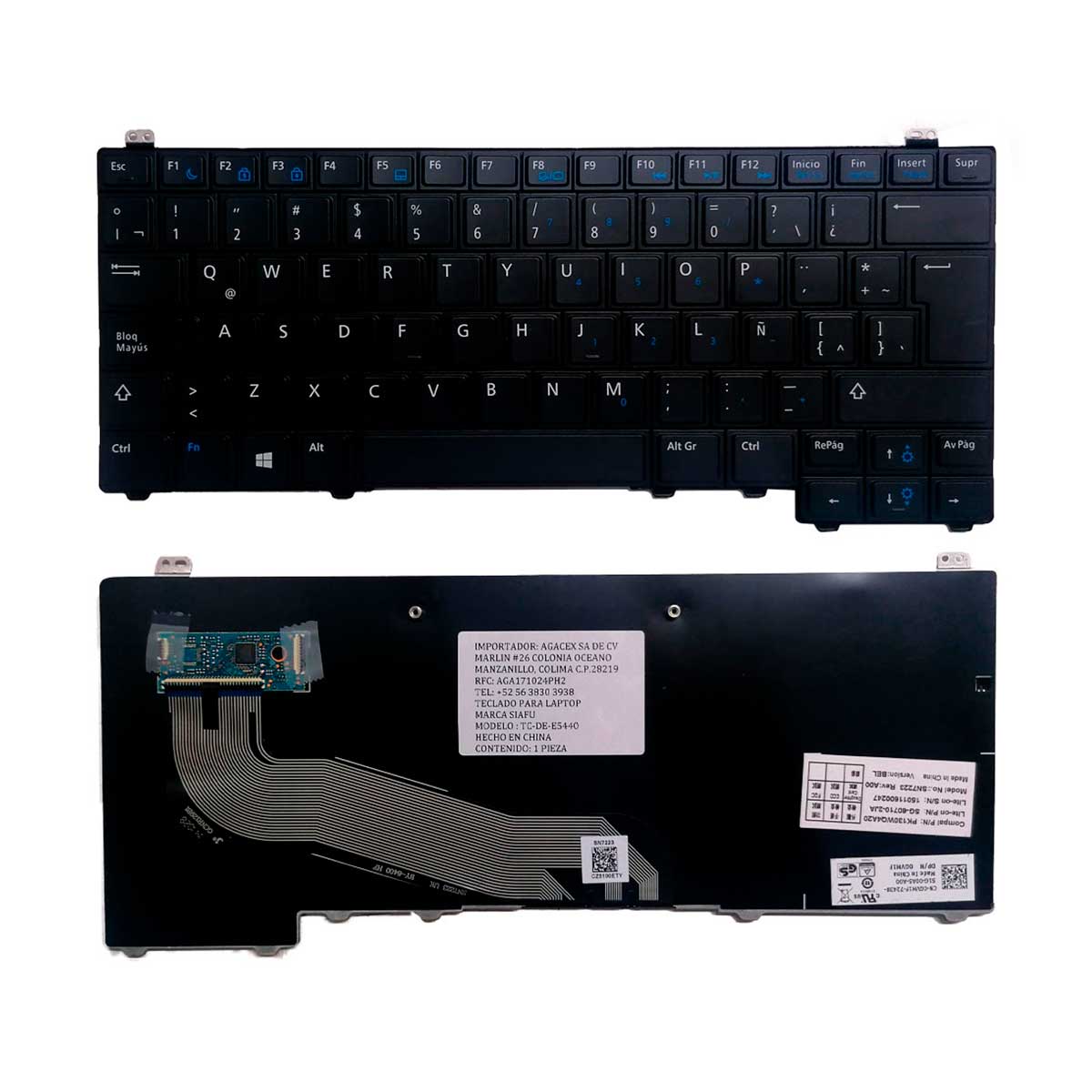 Teclado 9P02Y para Laptops Dell® E5440 color negro y en Español