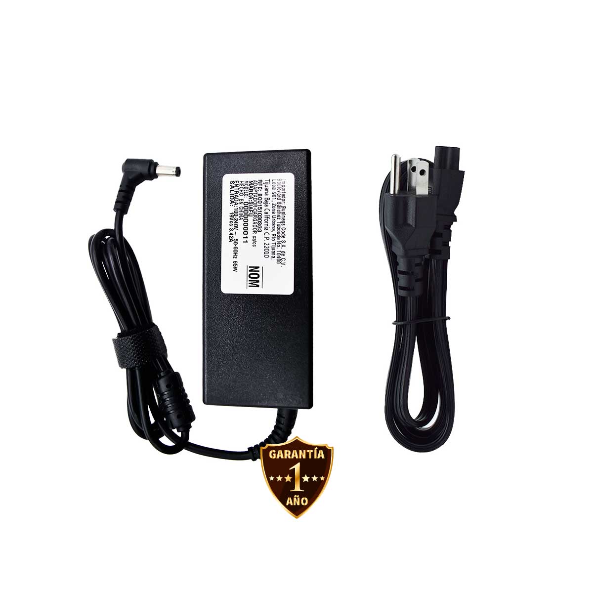 Cargador para Laptop Toshiba® 65W 19V 3.42A con punta de 5mm x 2.5 mm