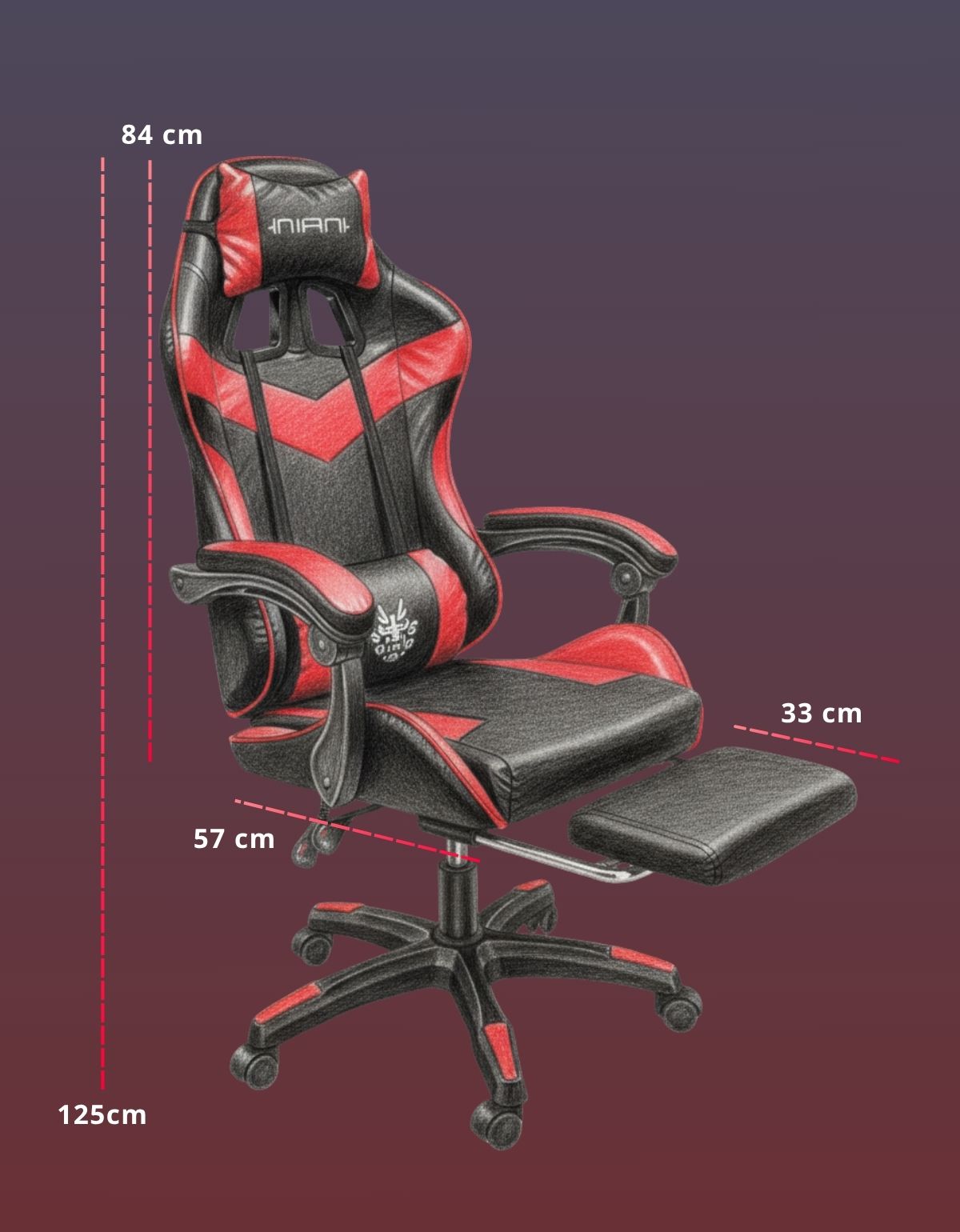 Silla Gamer Xmax Rest cómoda con Respaldo Ergonómico, reclinable y apoyapiés, ideal para Jugadores Profesionales | Marca Nian