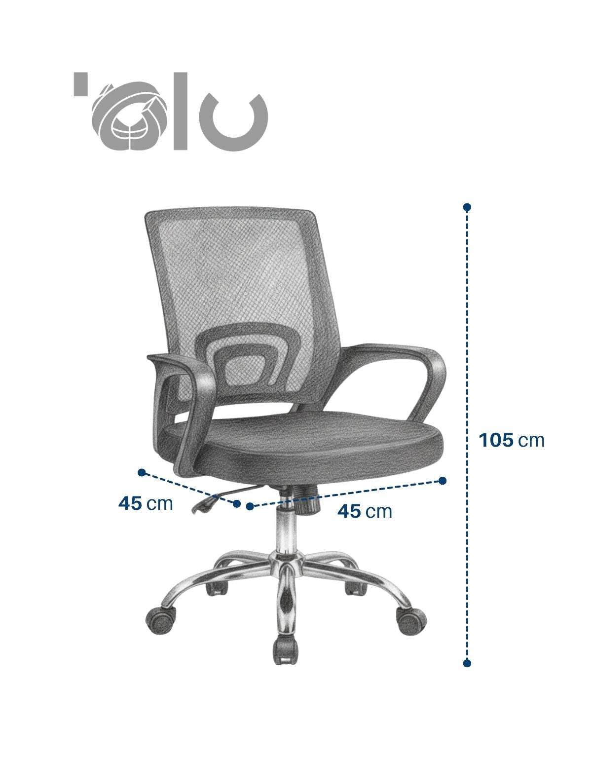 Silla de Oficina Excelente para Home Office con Altura ajustable y Respaldo con Soporte Lumbar