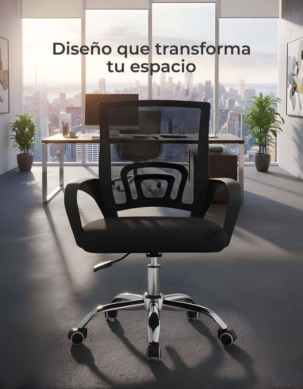 Silla de Oficina Excelente para Home Office con Altura ajustable y Respaldo con Soporte Lumbar