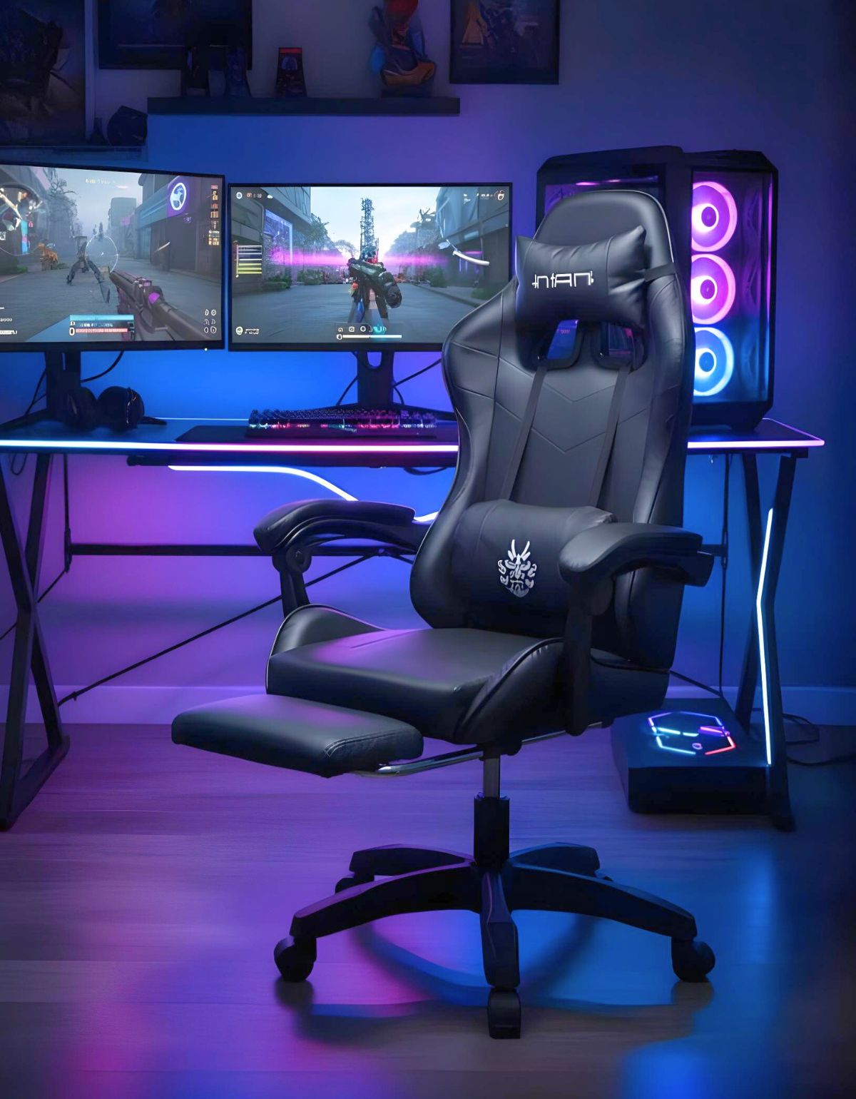 Silla Gamer Xmax Rest cómoda con Respaldo Ergonómico, reclinable y apoyapiés, ideal para Jugadores Profesionales | Marca Nian