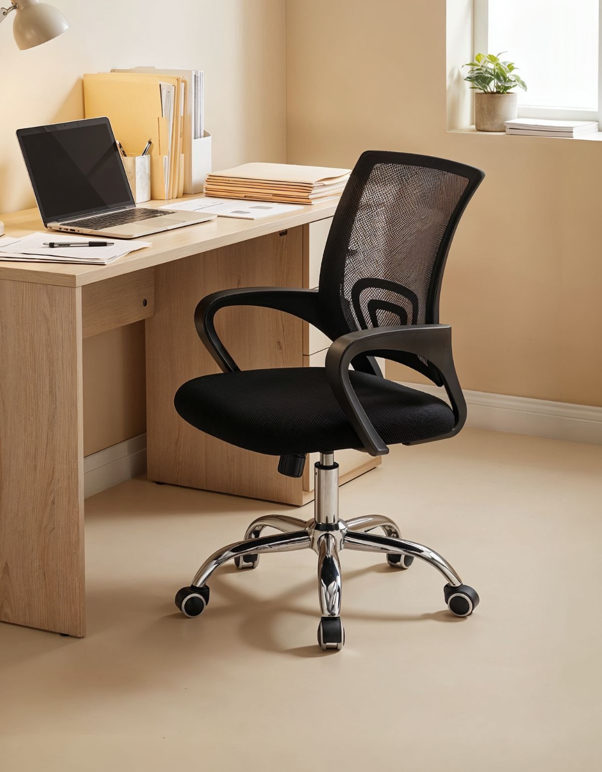Silla de Oficina Excelente para Home Office con Altura ajustable y Respaldo con Soporte Lumbar