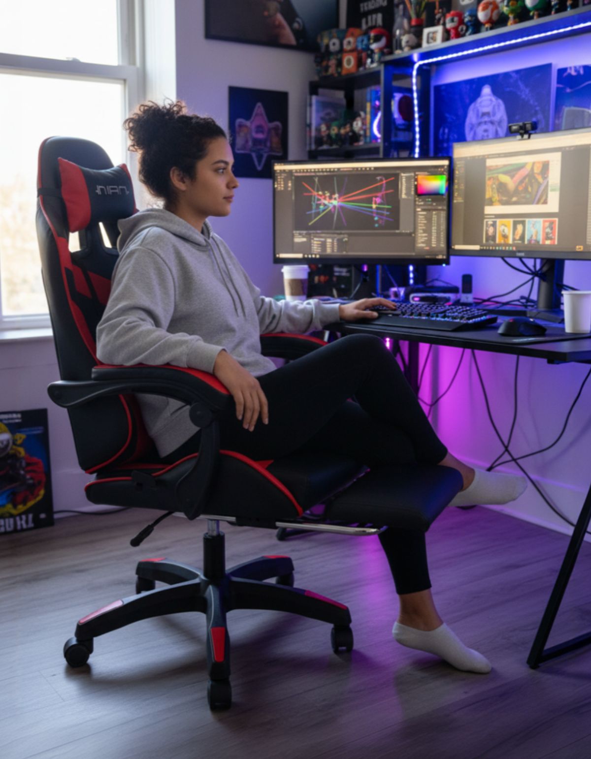 Silla Gamer Xmax Rest cómoda con Respaldo Ergonómico, reclinable y apoyapiés, ideal para Jugadores Profesionales | Marca Nian