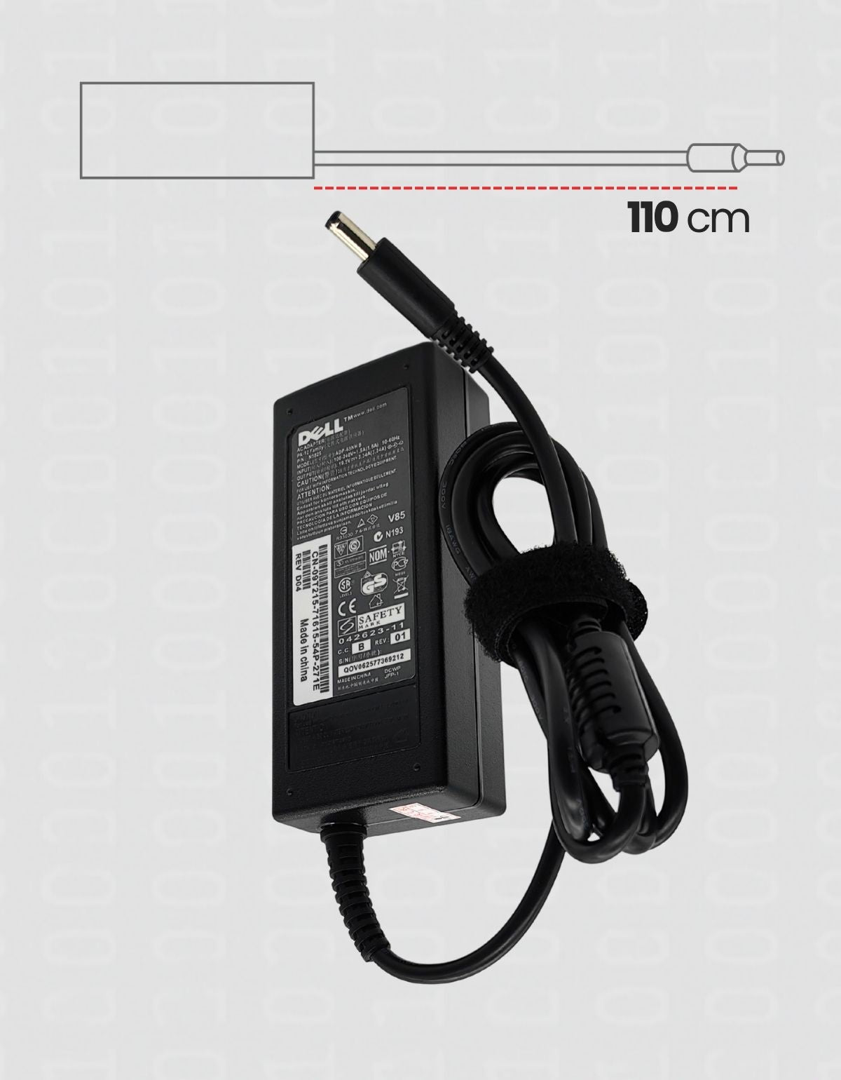 Cargador para Laptops Dell® de varios Modelos 19.5v 3.34 de 65W Punta 4.5 x 3.0 mm