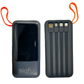 Power Bank 20000mah 4 Puertos Y Luz Led 22.5w Negro