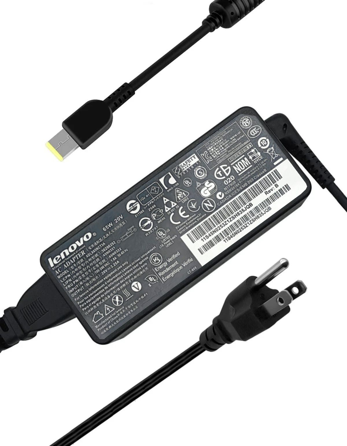 Cargador para Laptop Lenovo® con 20V y 3.25A USB con 65w