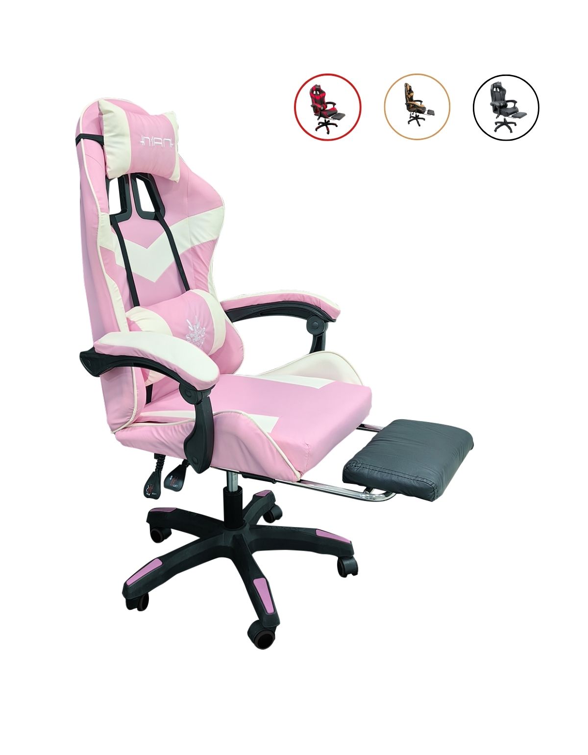 Silla Gamer Xmax Rest cómoda con Respaldo Ergonómico, reclinable y apoyapiés, ideal para Jugadores Profesionales | Marca Nian