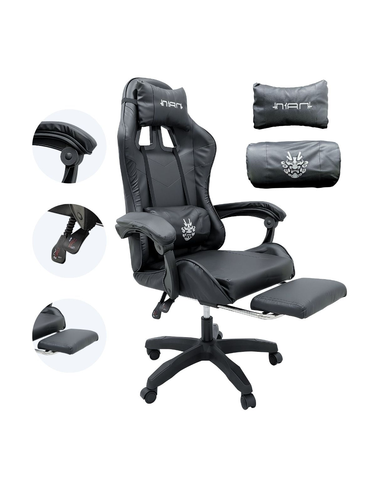 Silla Gamer Xmax Rest cómoda con Respaldo Ergonómico, reclinable y apoyapiés, ideal para Jugadores Profesionales | Marca Nian
