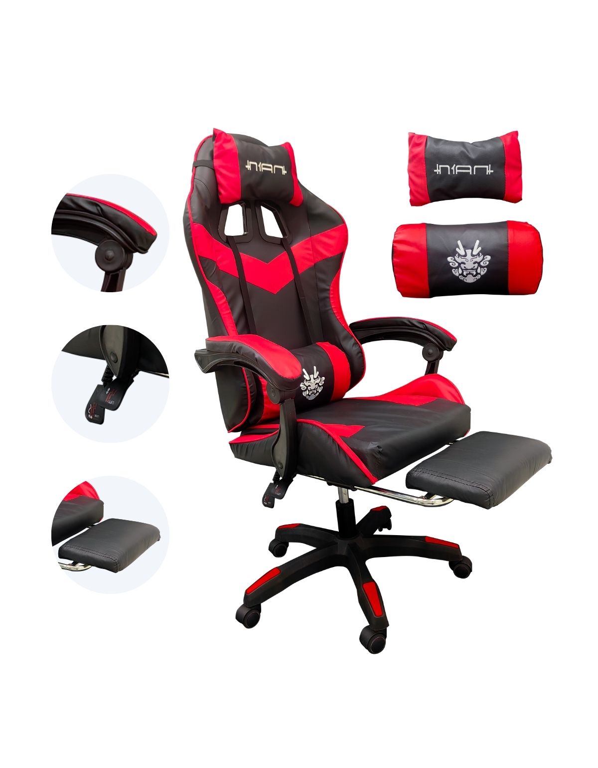 Silla Gamer Xmax Rest cómoda con Respaldo Ergonómico, reclinable y apoyapiés, ideal para Jugadores Profesionales | Marca Nian