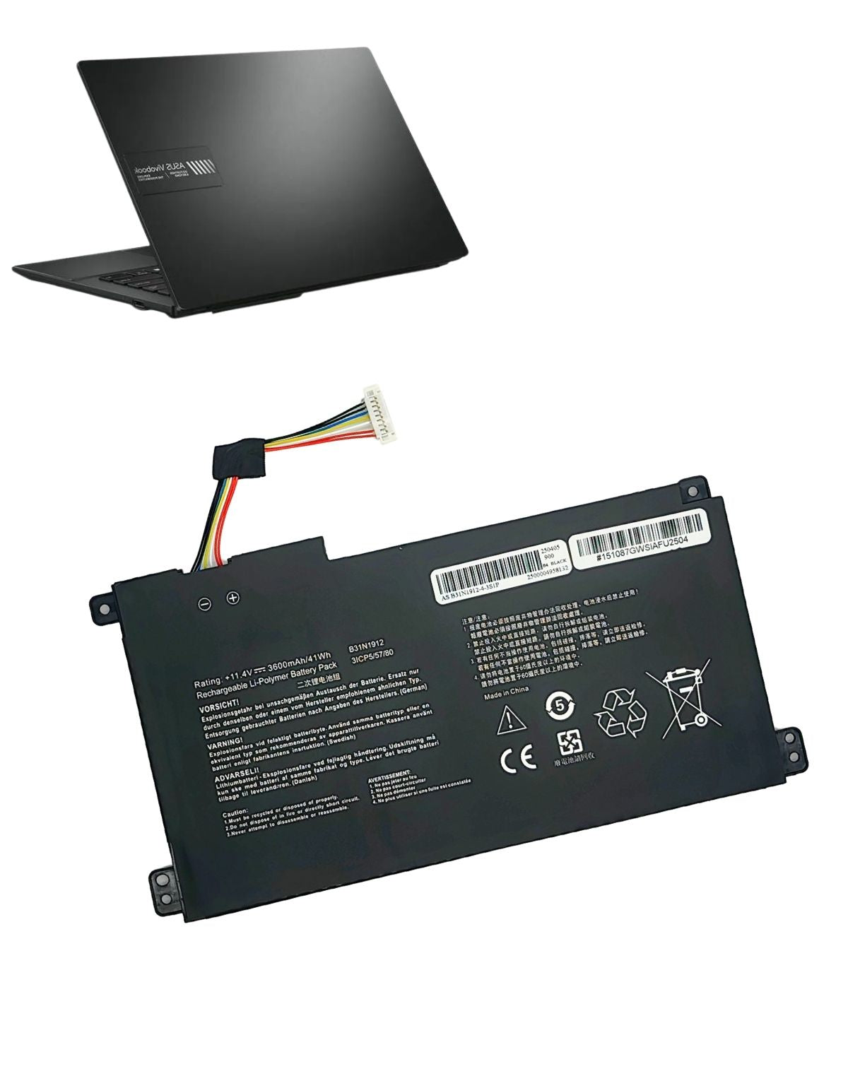 Batería b31n1912 para Laptops Asus® Vivobook™ con 3600 mAh y 1 Año de garantía directa