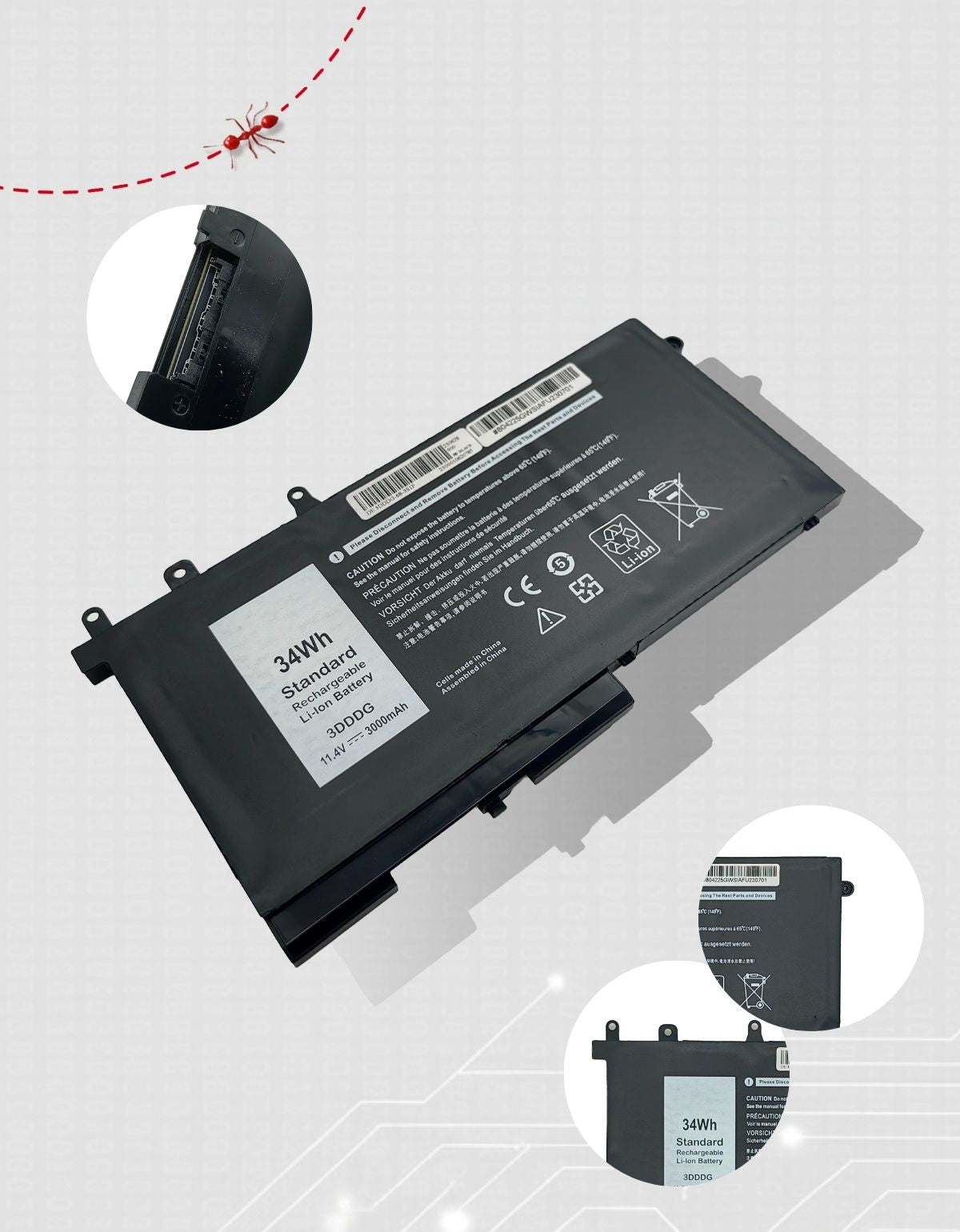 Batería para Laptop Dell® 15 5280 5290 5480 5580 3vc9y D4cmt 83xpc 3dddg