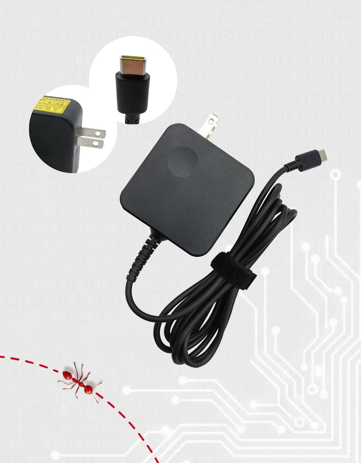 Cargador original para Laptop Lenovo® 65W 20v 3.5A USB Type-C