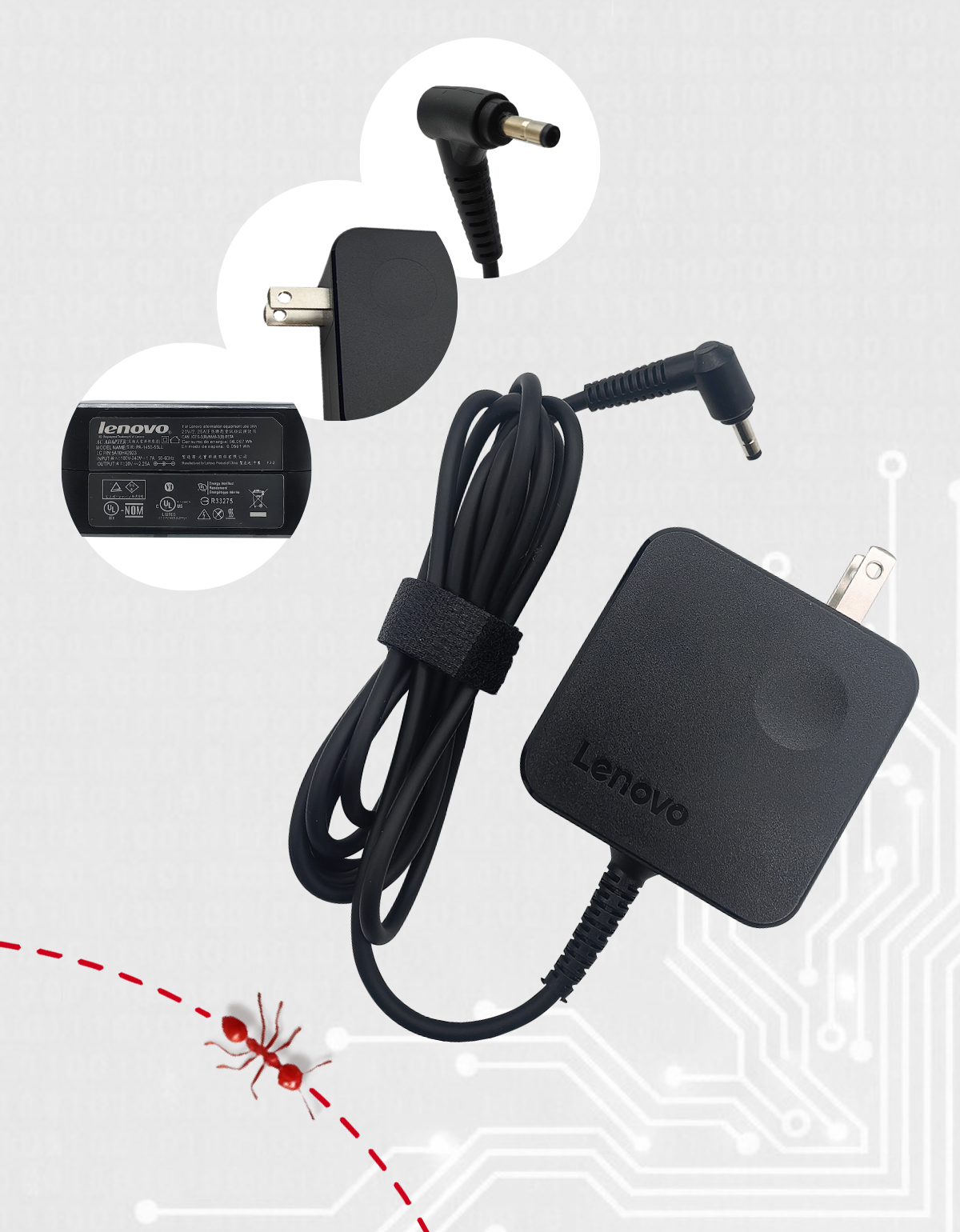 Cargador Adl45wcc para Laptop Lenovo® 20v 2.25a punta 4.0 x 1.7mm 45w