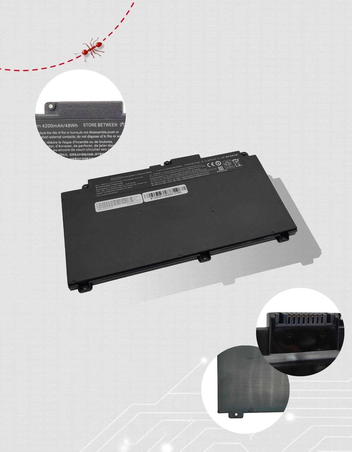 Batería para Laptop HP® Probook™ 645 650 G4 G5 G7 Cd03 con 4200 mAh