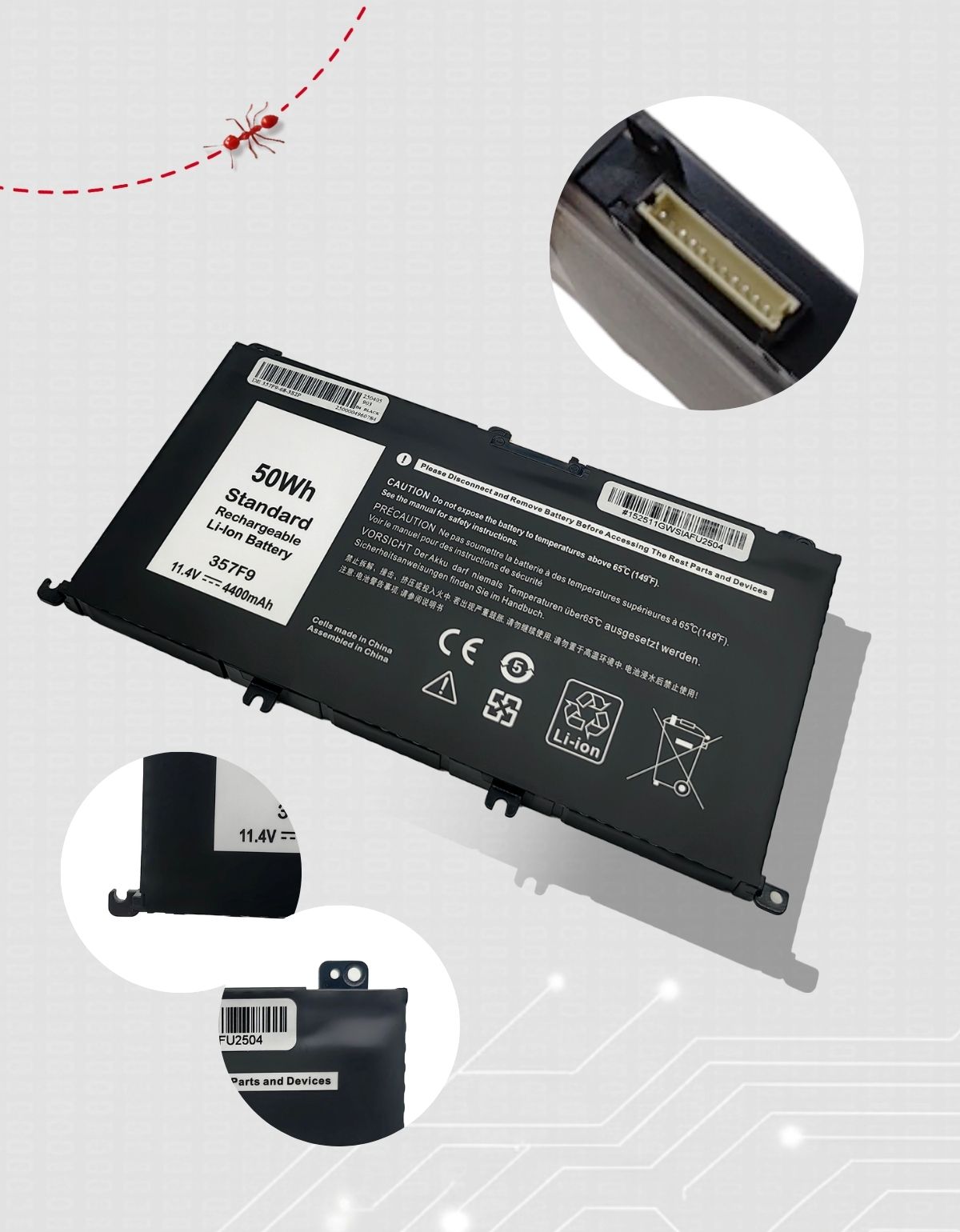 Batería para Laptop Dell® 357f9 Inspiron™ 7559 con 6200 mAh