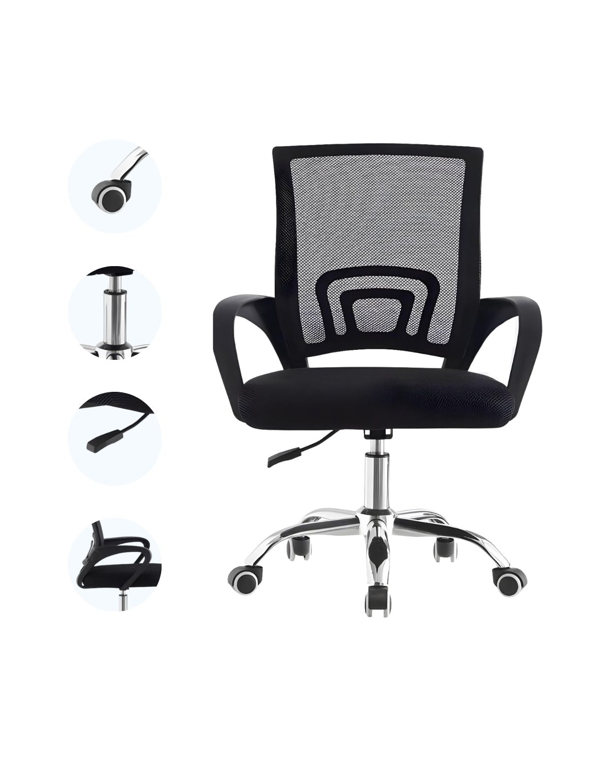 Silla de Oficina Excelente para Home Office con Altura ajustable y Respaldo con Soporte Lumbar