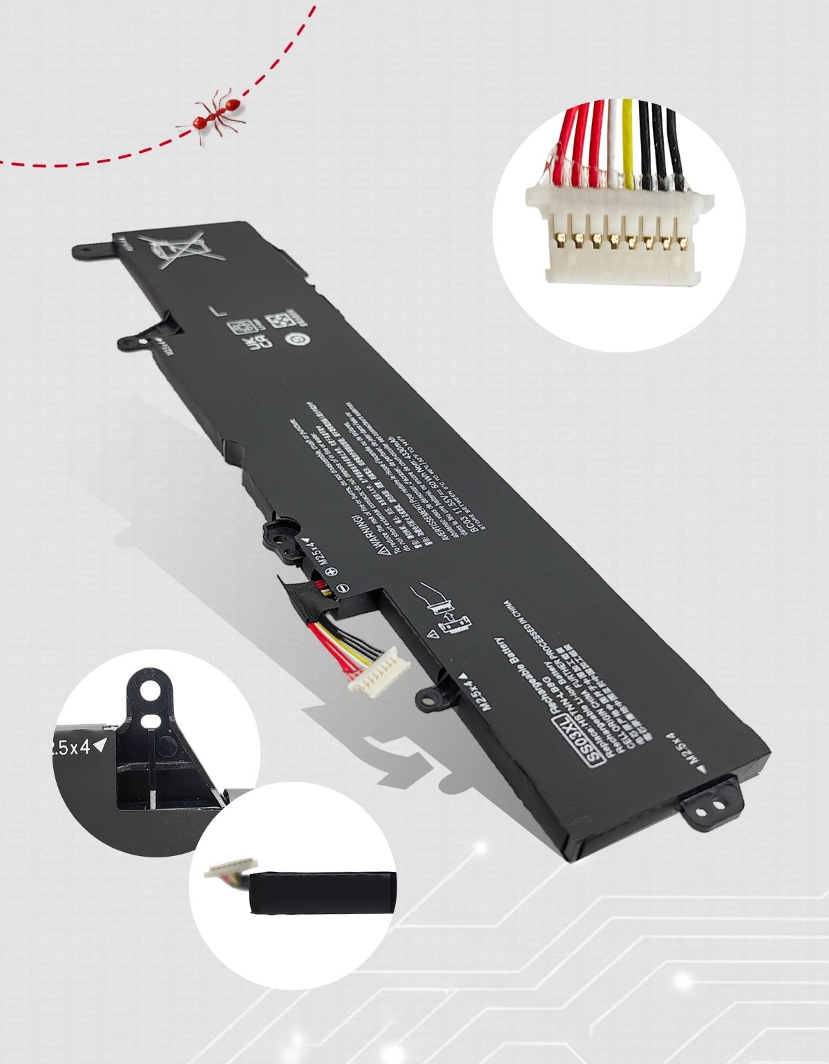 Batería SS03XL para Laptop HP Elitebook 730 con 2200mAh