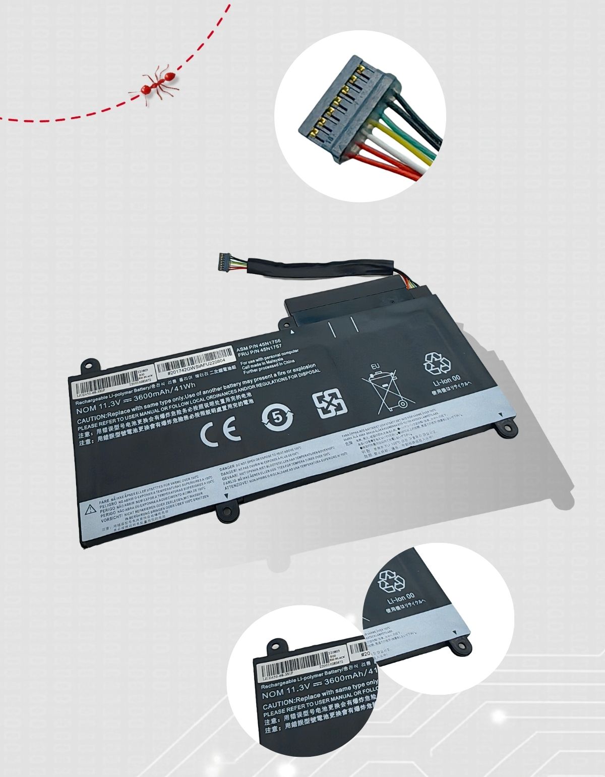 Batería 45N1756 para Laptops Lenovo® Thinkpad con 3600mAh