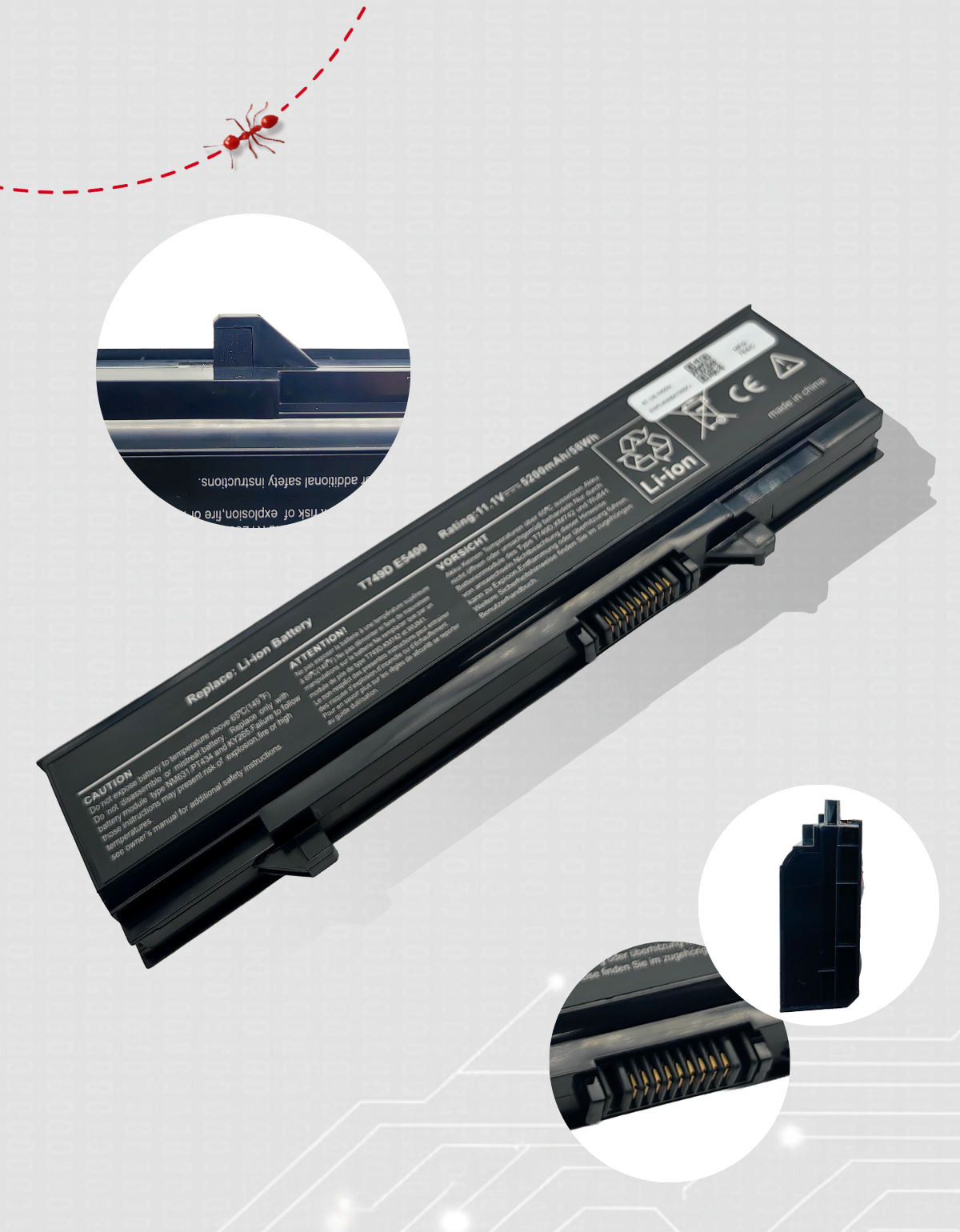 Batería KM668 para Laptop Dell® E5400 E5410 E5500 E5510 con 4400mAh