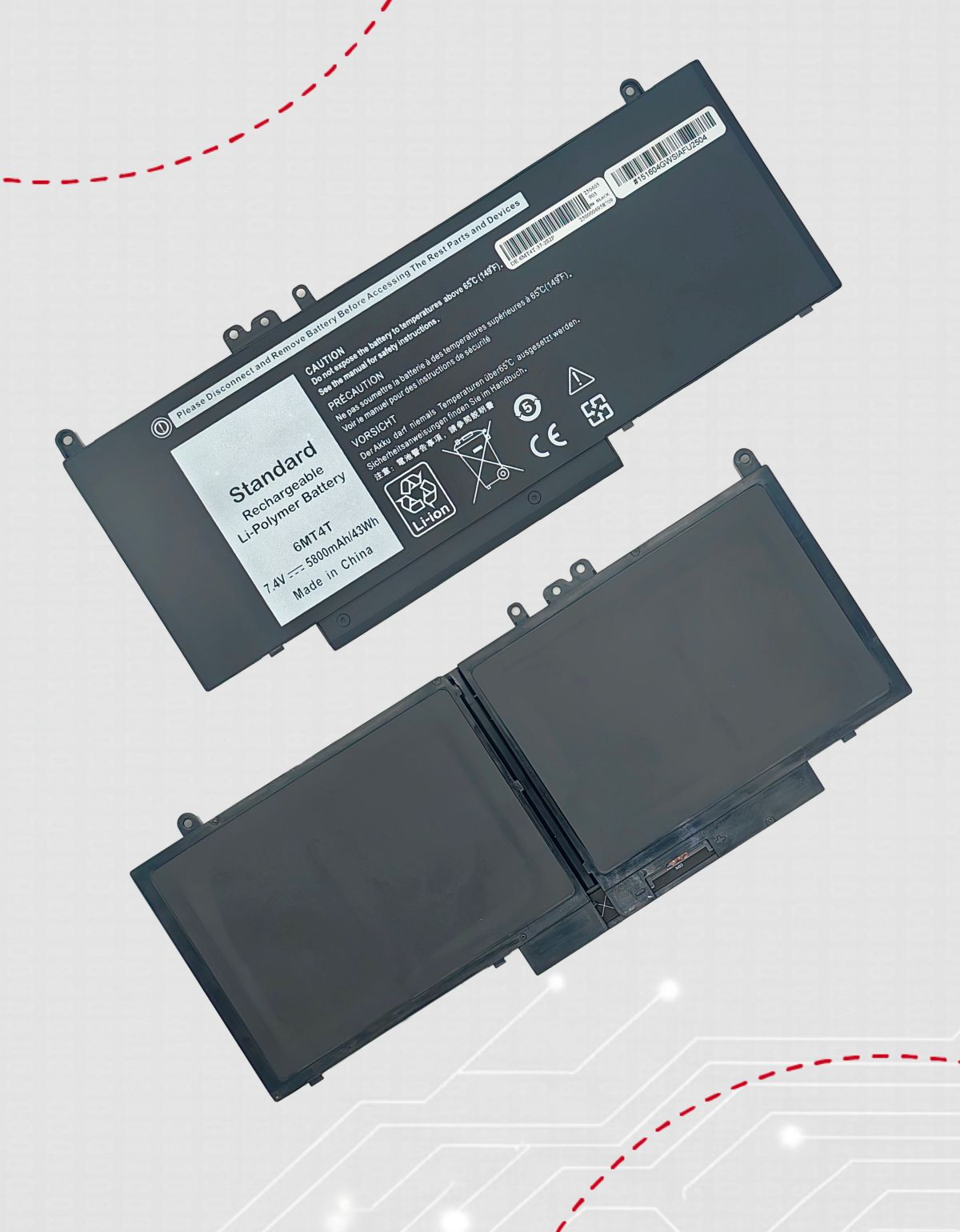 Batería para Laptop Dell® E5450 E5470 E5550 E5570 G5m10 6mt4t 8v5gx F5ww5 con 5800mAh