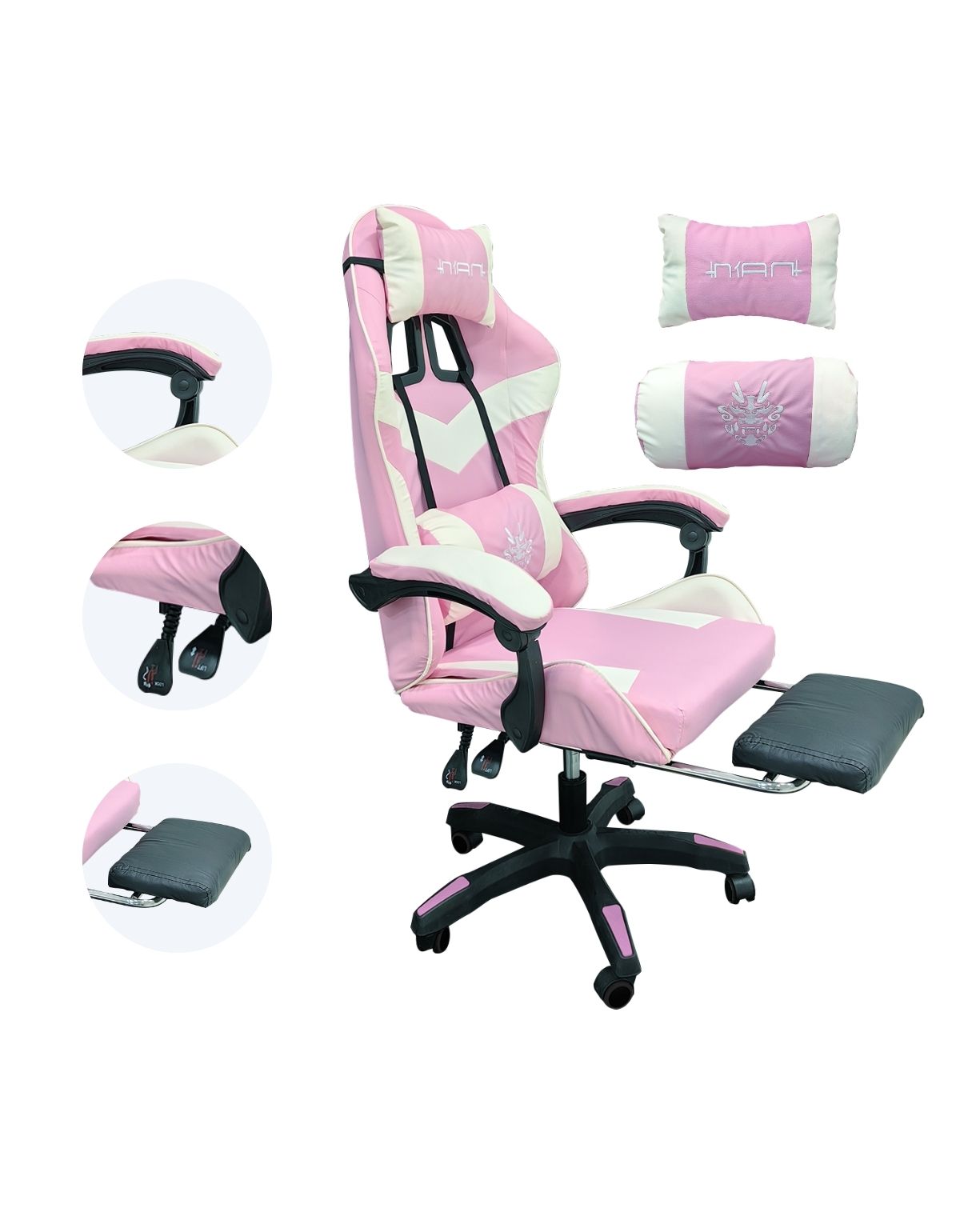 Silla Gamer Xmax Rest cómoda con Respaldo Ergonómico, reclinable y apoyapiés, ideal para Jugadores Profesionales | Marca Nian