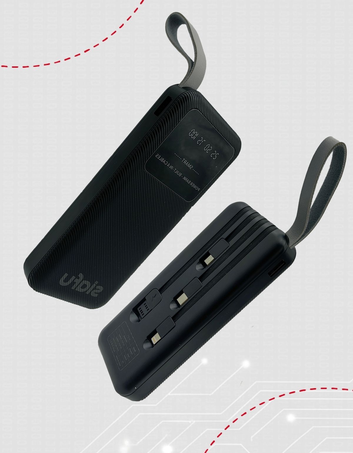 Power Bank Batería Portátil 10000mAh con 4 Cables Integrados