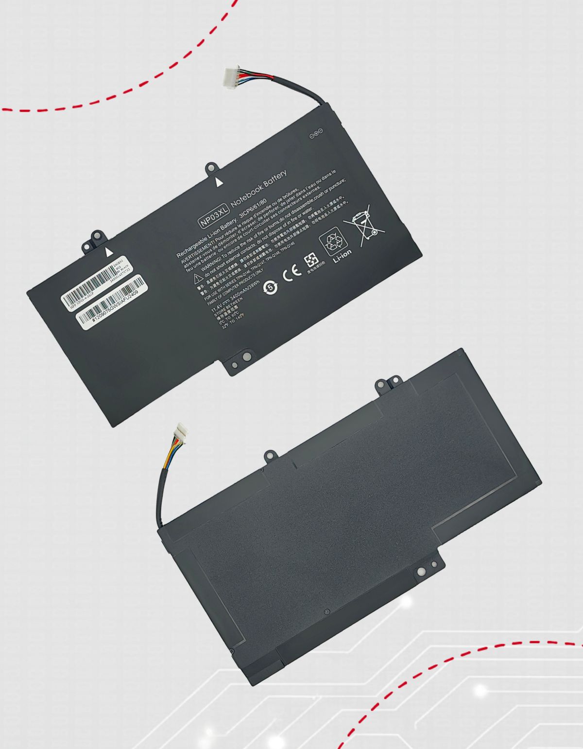 Batería Interna para Laptop HP® NP03XL con 3720mAh