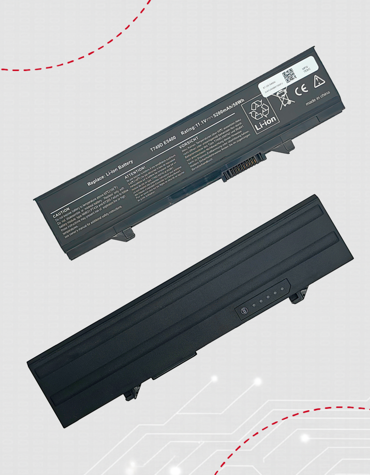 Batería KM668 para Laptop Dell® E5400 E5410 E5500 E5510 con 4400mAh