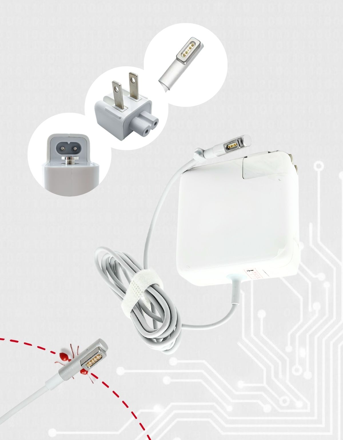 siafu Cargador Compatible 60w magnético 1 A1278 A 1181 A1344 A 1342 Modelo Anterior a Mitad del 2012 2013