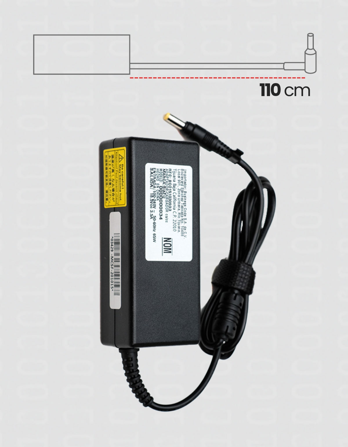 Cargador para Laptop HP® 65W 18.5V 3.5A con Punta Amarilla de 5mm x 2.5 mm