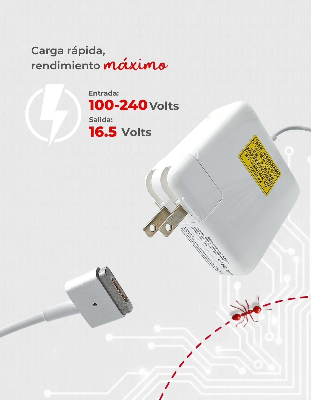 Cargador Compatible con Magsafe 2 60W A1425 A1435 A1466 A1502