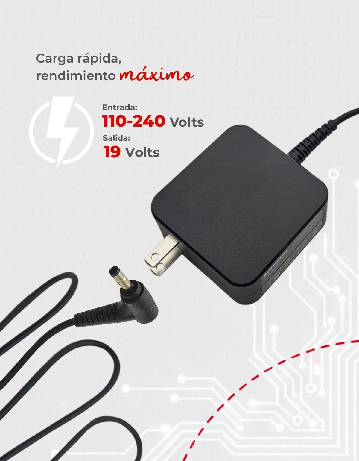 Cargador Adl45wcc para Laptop Lenovo® 20v 1.5A 2.25a punta 4.0 x 1.7mm 45w
