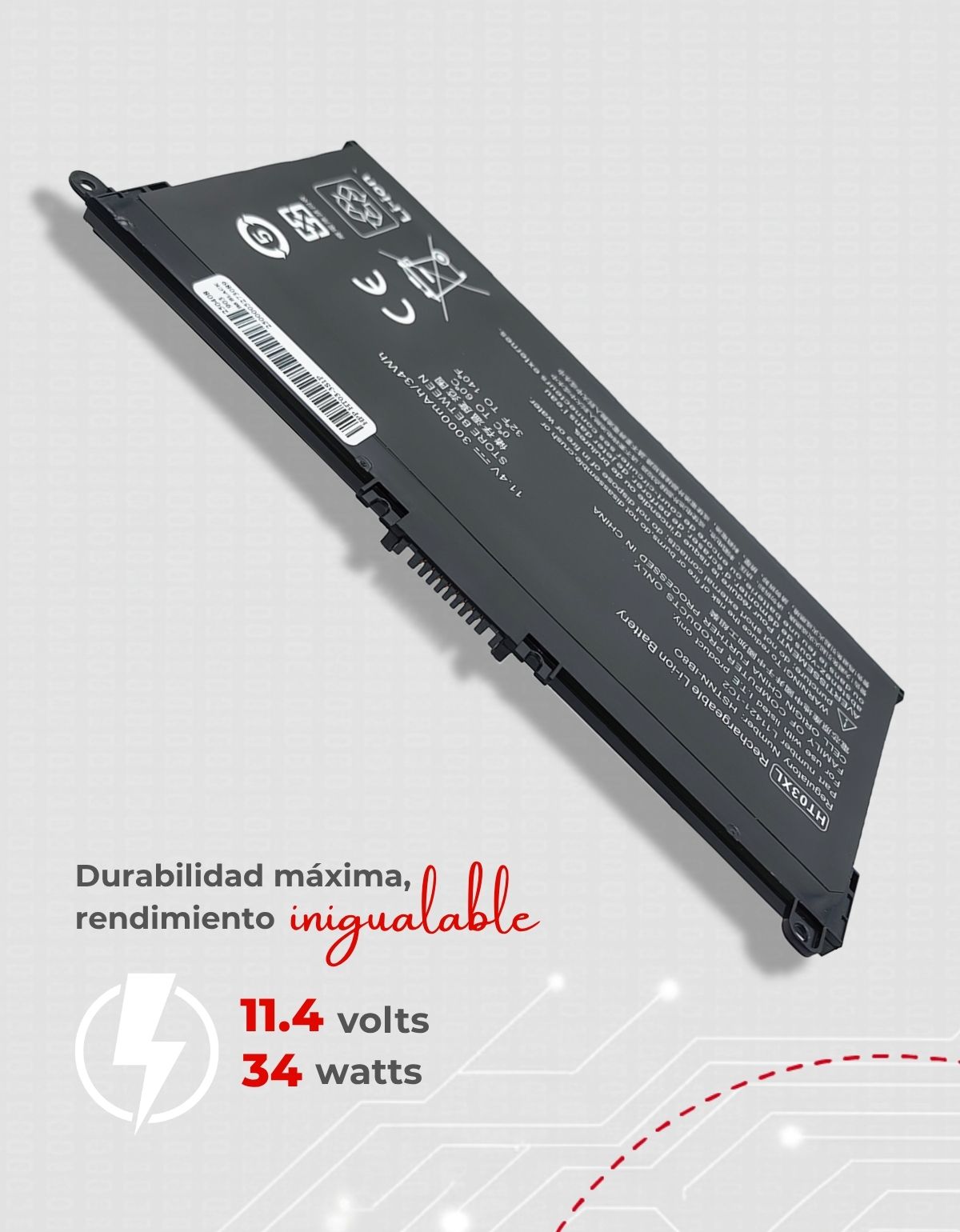 Batería HT03XL para Laptops HP® Pavilion 14-ce 14-cf 17 L11119 con 3000 mAh