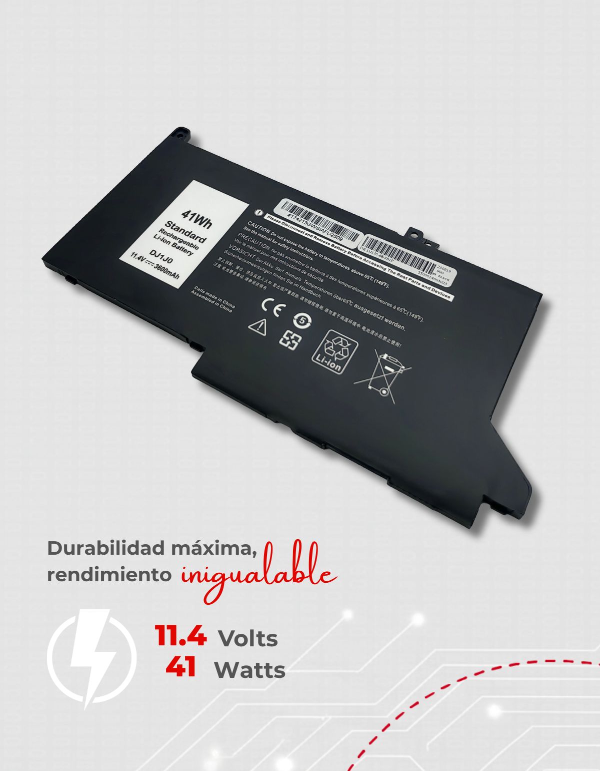 Batería para Laptop Dell® Latitude 7280 7290 dj1j0 3600mah