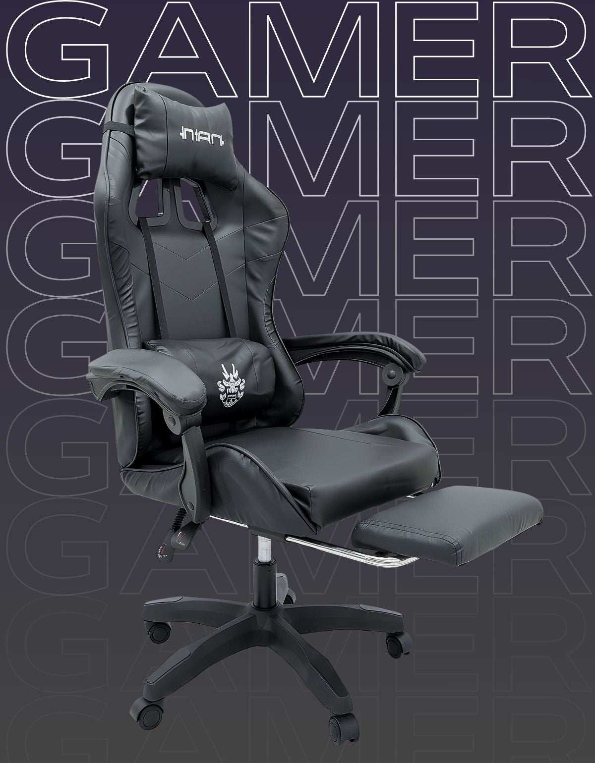 Silla Gamer Xmax Rest cómoda con Respaldo Ergonómico, reclinable y apoyapiés, ideal para Jugadores Profesionales | Marca Nian