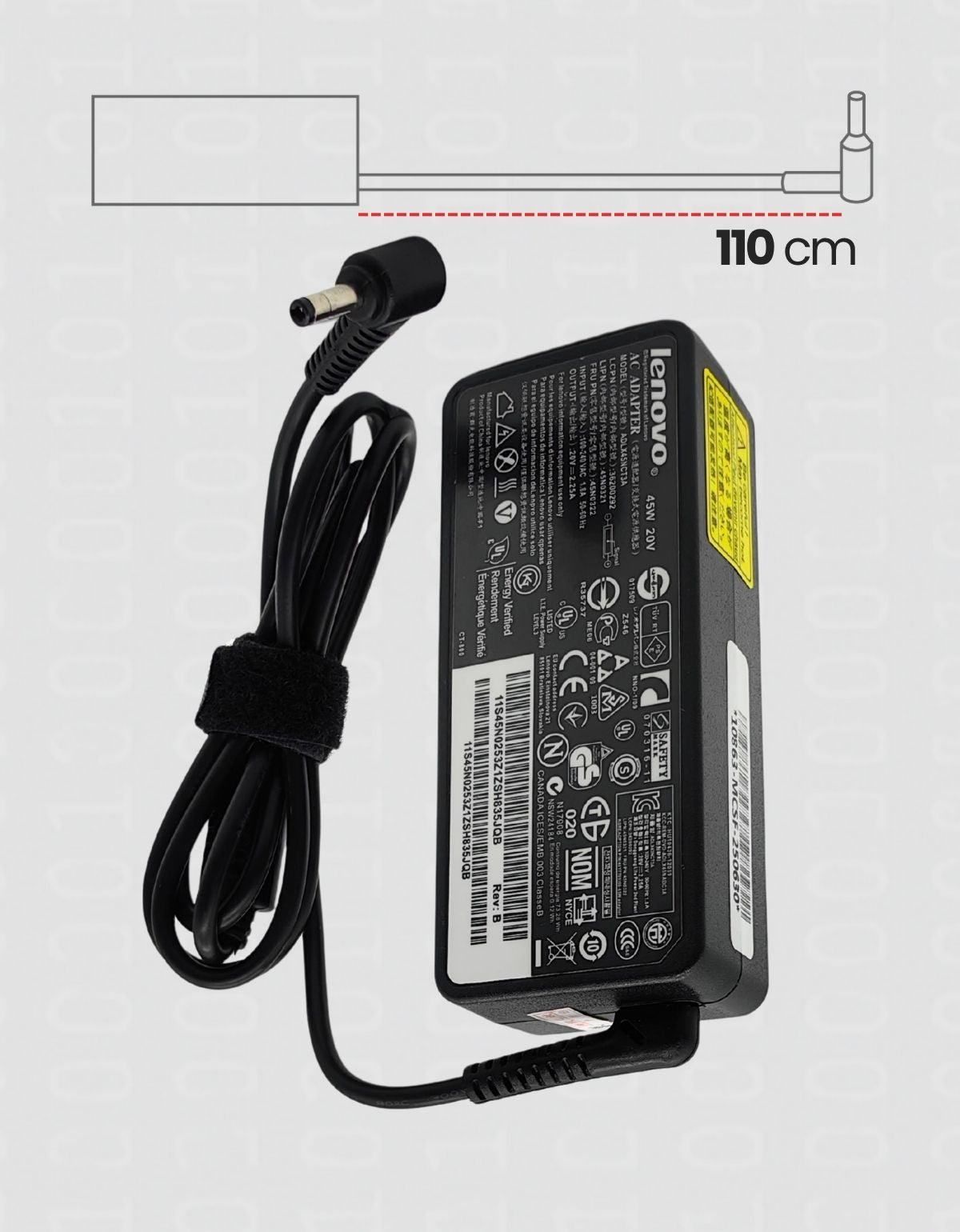 Cargador AP04214-UV para Laptops Lenovo Ideapad Yoga y más, 45W 20V 2.5A Punta 4.0 x 1.7 mm