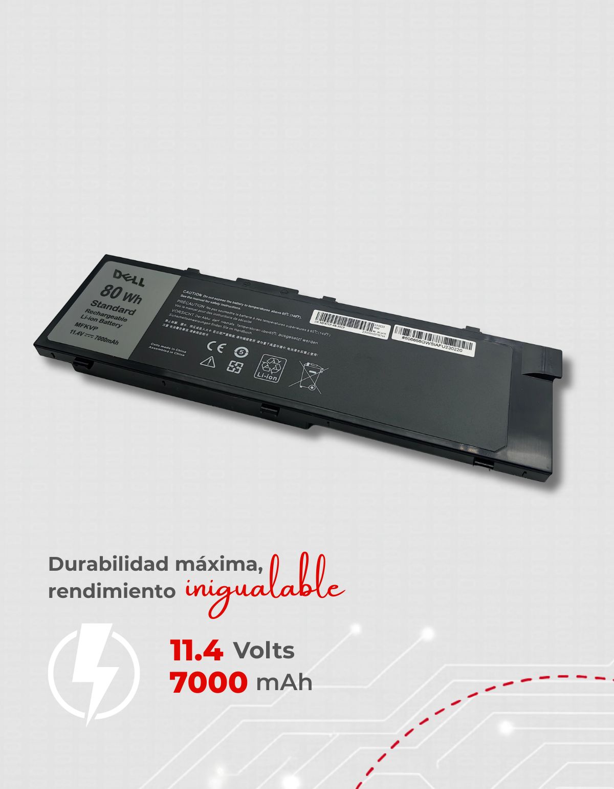 Batería para Laptop Dell® Precision Mfkvp 7510 7520 M7510 7720 con 8000 mAh