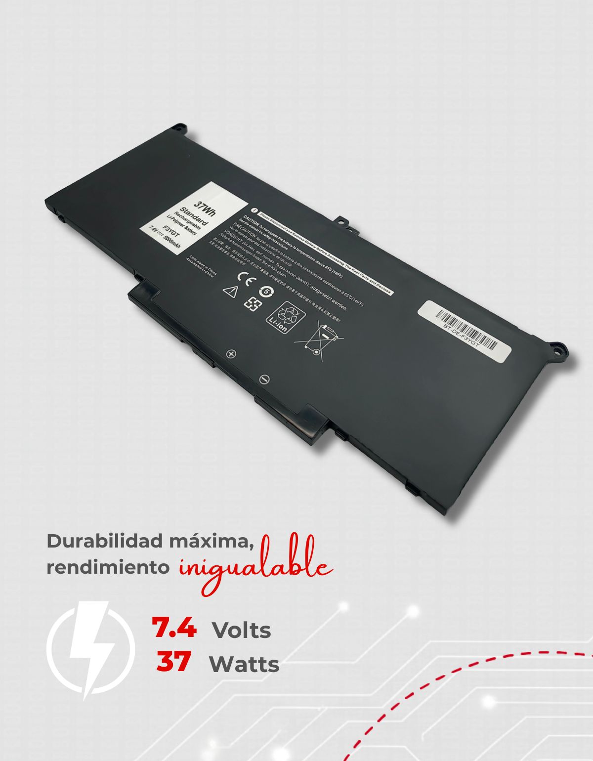 Batería F3YGT para Laptops Dell® E7280 E7290 7380 60Mh DM3 con 5800mAh