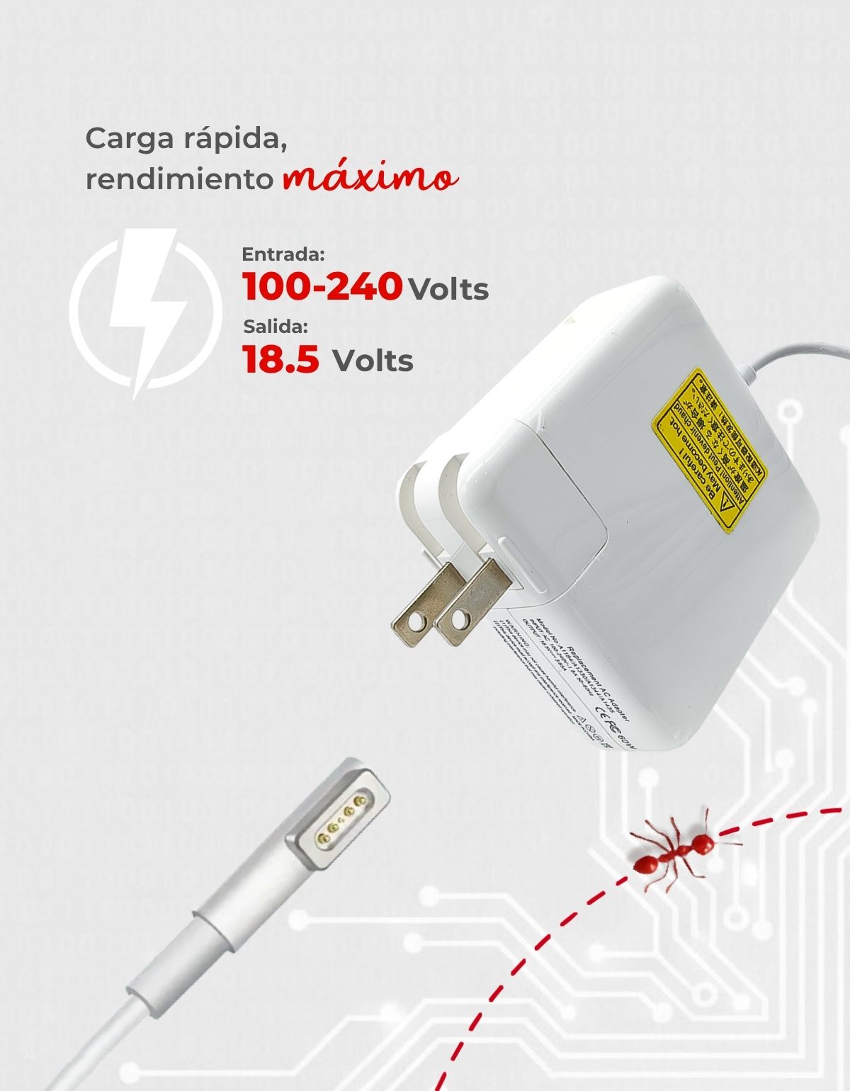 siafu Cargador Compatible 60w magnético 1 A1278 A 1181 A1344 A 1342 Modelo Anterior a Mitad del 2012 2013