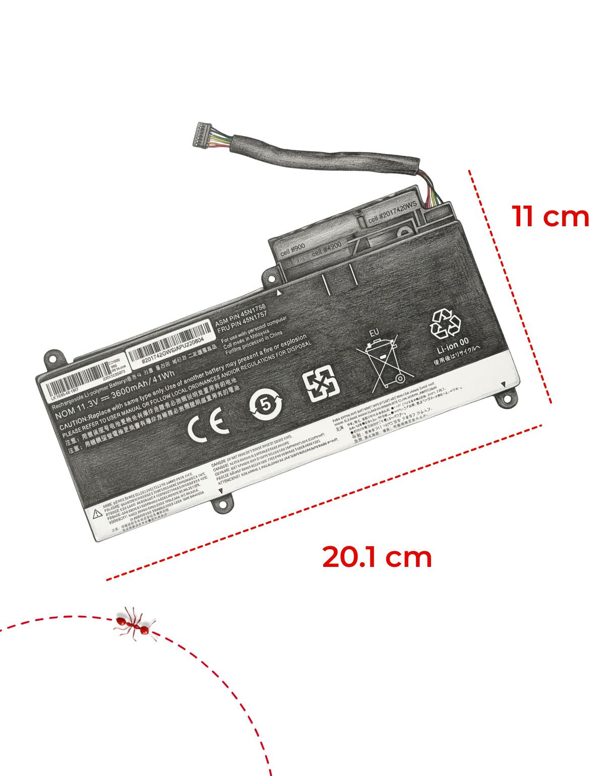 Batería 45N1756 para Laptops Lenovo® Thinkpad con 3600mAh