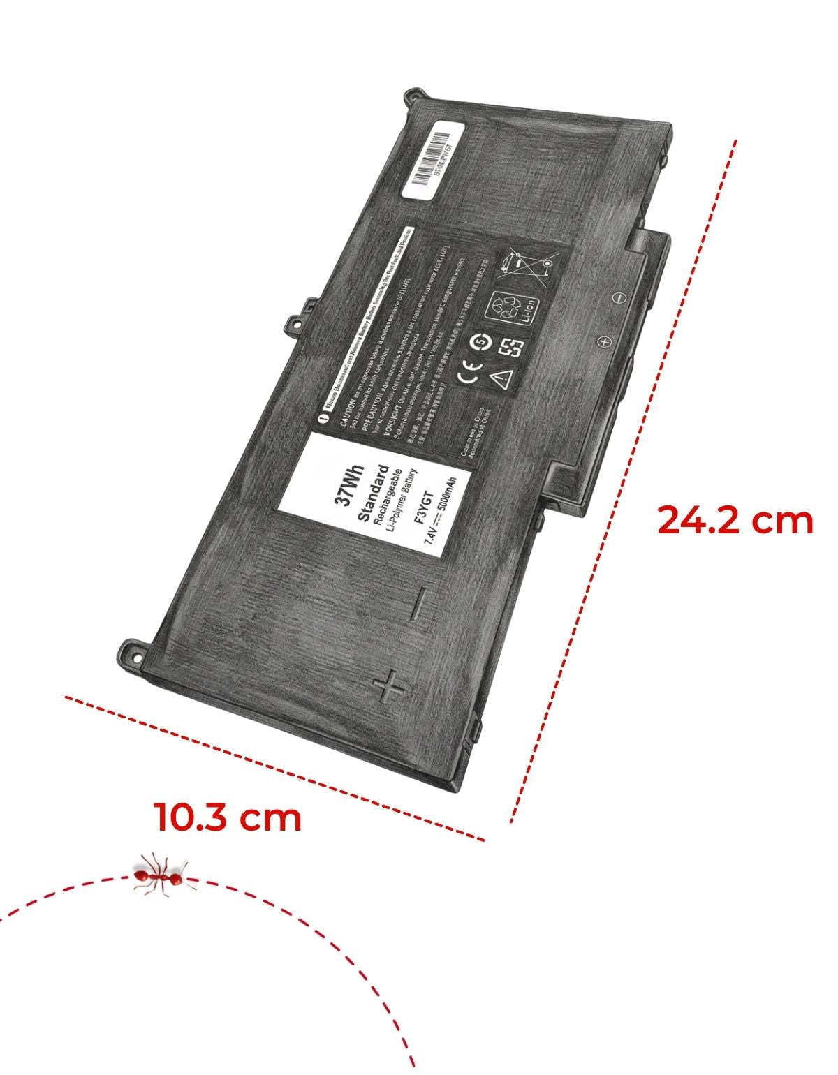 Batería F3YGT para Laptops Dell® E7280 E7290 7380 60Mh DM3 con 5800mAh