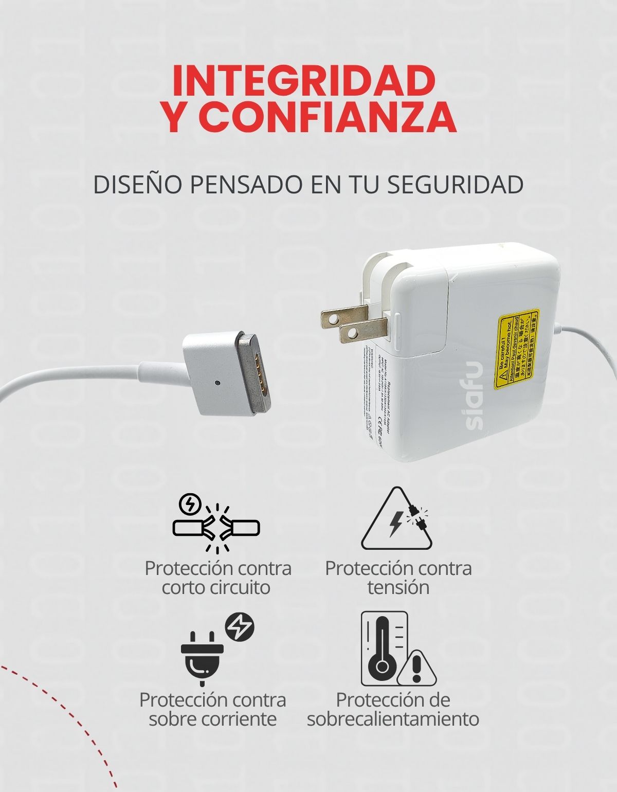 Cargador Compatible con Magsafe 2 60W A1425 A1435 A1466 A1502