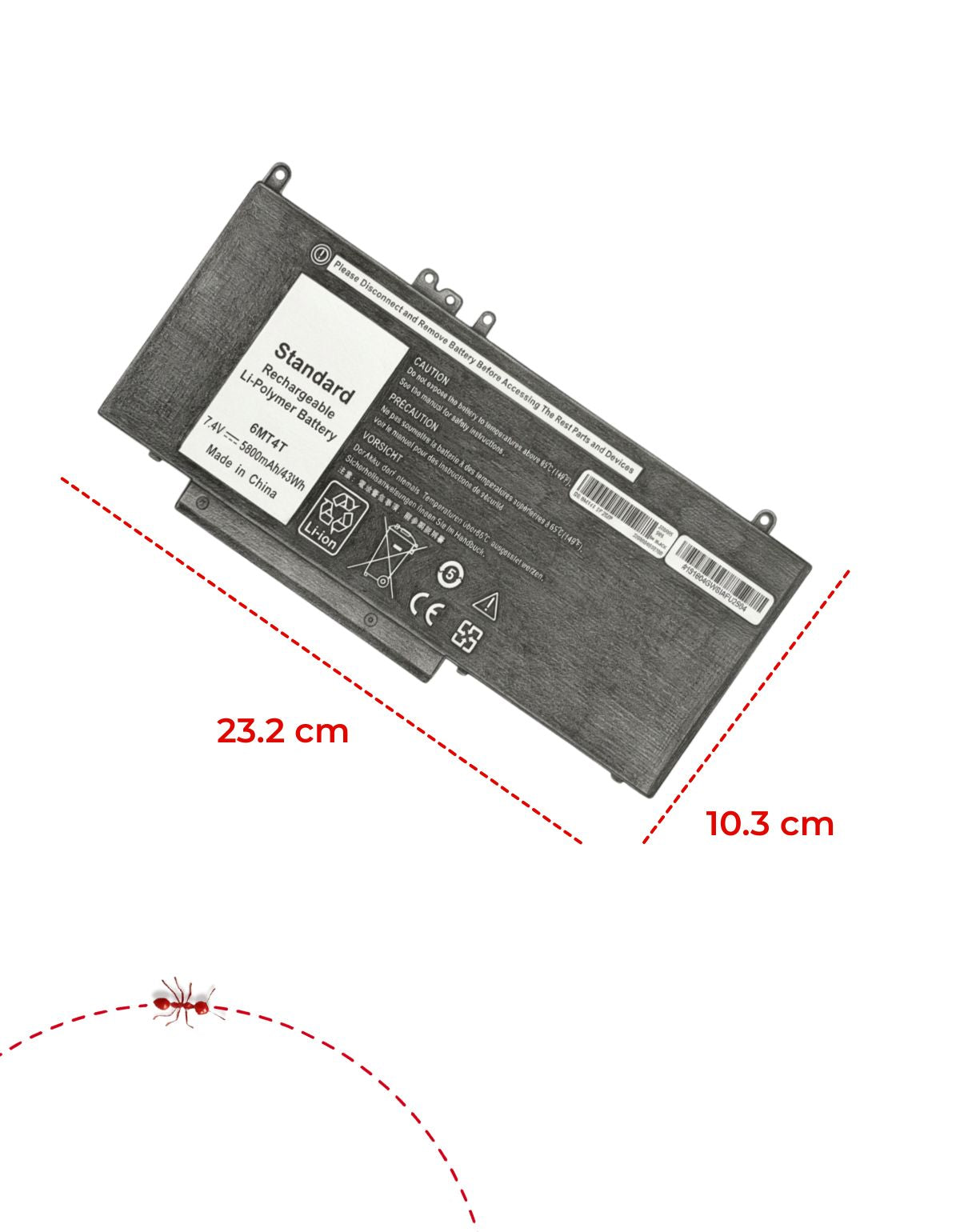 Batería para Laptop Dell® E5450 E5470 E5550 E5570 G5m10 6mt4t 8v5gx F5ww5 con 5800mAh