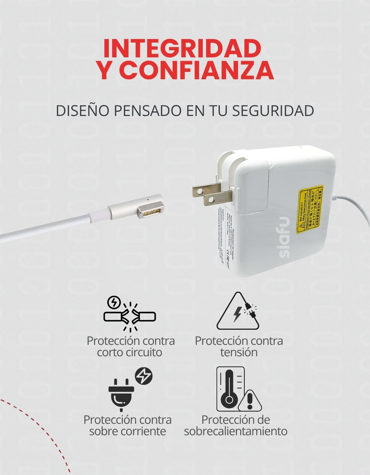 siafu Cargador Compatible 60w magnético 1 A1278 A 1181 A1344 A 1342 Modelo Anterior a Mitad del 2012 2013
