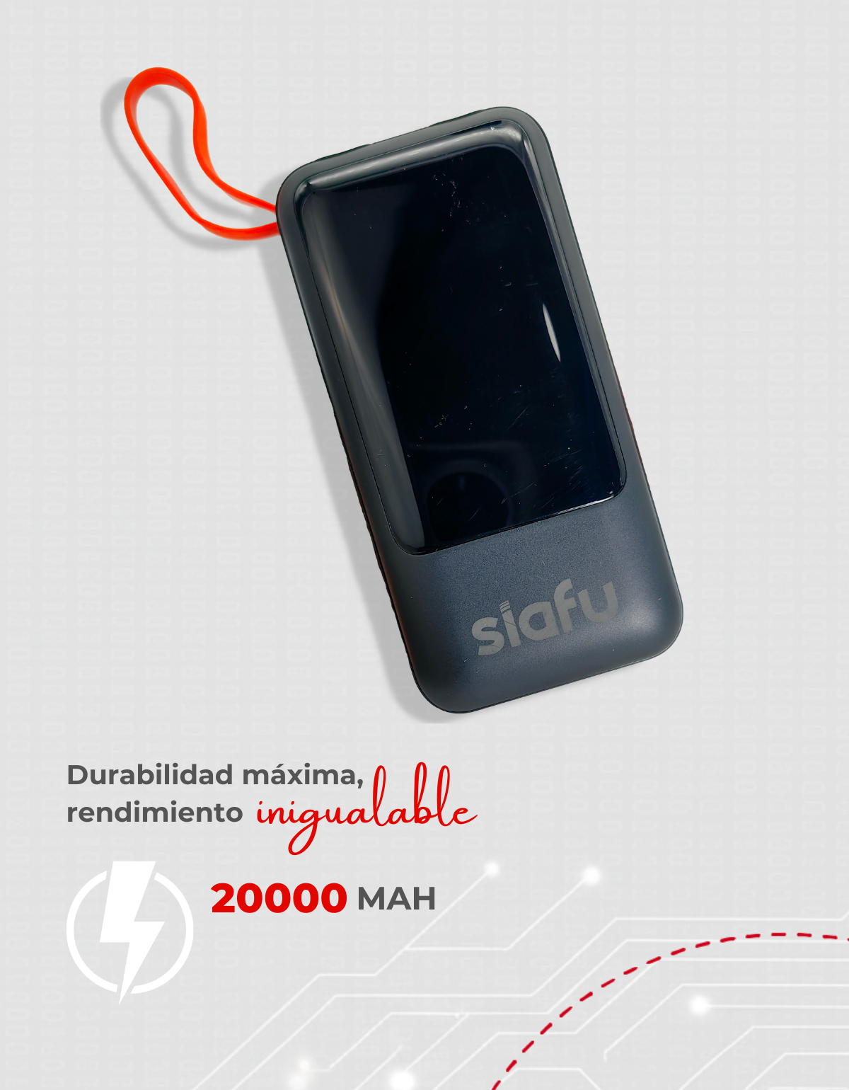 Power Bank 20000mah 4 Puertos Y Luz Led 22.5w Negro
