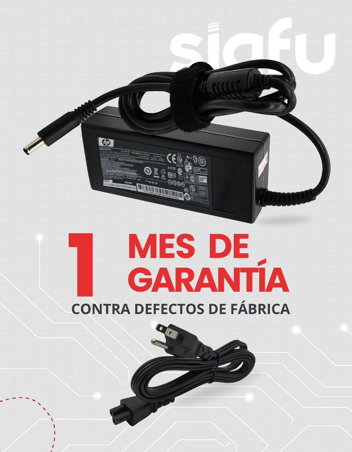 Cargador para Laptops HP de con 90W 19V 4.7A punta Centrino 7.4 x 5.0